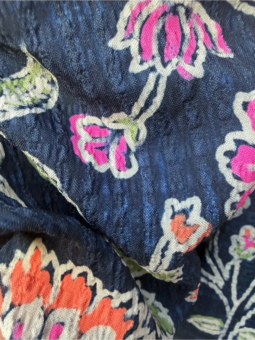 THML Dress Mini Floral Teacher Navy Puff Sleeve Boho Glam Chic Medium